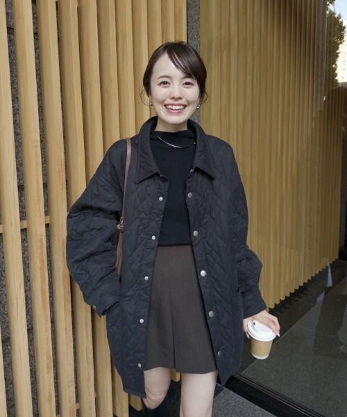 mystic(ミスティック)の「【軽いのに暖かい◎/2サイズ展開】襟付きキルティングジャケット(その他アウター・レディース・カーキ/ブラック/アイボリー/ブルー/モカ・FREE/1)」の13枚目の写真