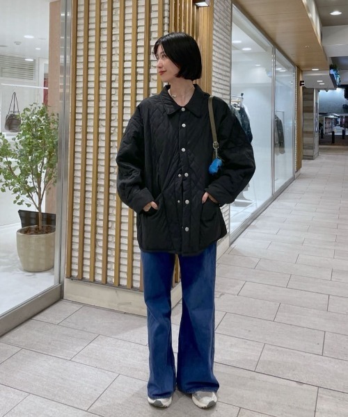 mystic(ミスティック)の「【軽いのに暖かい◎/2サイズ展開】襟付きキルティングジャケット(その他アウター・レディース・カーキ/ブラック/アイボリー/ブルー/モカ・FREE/1)」の8枚目の写真