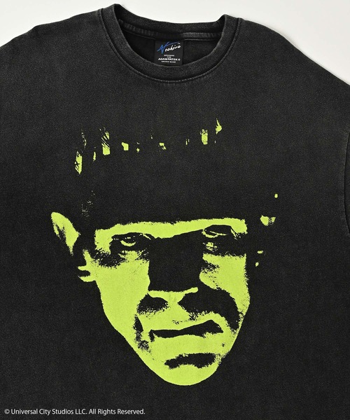ADAM PATEK(アダムパテック)の「ADAMPATEK/Frankenstein face print T/フランケンシュタインフェイスプリントコラボTシャツ(Tシャツ/カットソー・メンズ・パープル/グリーン・1/2)」の8枚目の写真