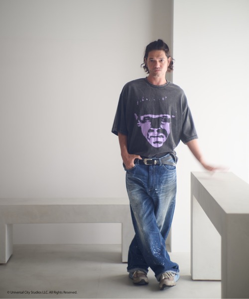 ADAM PATEK(アダムパテック)の「ADAMPATEK/Frankenstein face print T/フランケンシュタインフェイスプリントコラボTシャツ(Tシャツ/カットソー・メンズ・パープル/グリーン・1/2)」の19枚目の写真