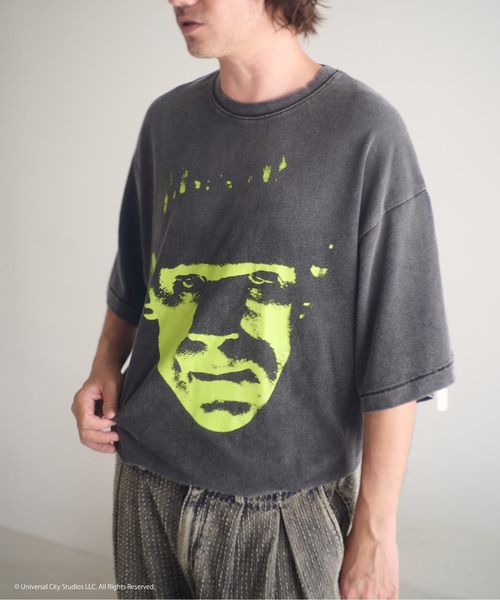 ADAM PATEK(アダムパテック)の「ADAMPATEK/Frankenstein face print T/フランケンシュタインフェイスプリントコラボTシャツ(Tシャツ/カットソー・メンズ・パープル/グリーン・1/2)」の14枚目の写真