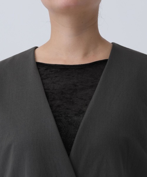 LEPSIM（レプシィム）の「《オフィスライン》TRチュールノーカラージャケット　582131（ノーカラージャケット・レディース・チャコールグレー/ブラウン系その他・FREE）」の21枚目の写真