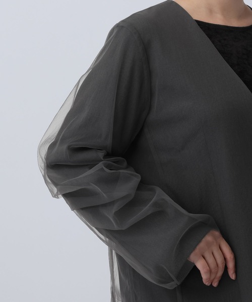 LEPSIM（レプシィム）の「《オフィスライン》TRチュールノーカラージャケット　582131（ノーカラージャケット・レディース・チャコールグレー/ブラウン系その他・FREE）」の22枚目の写真