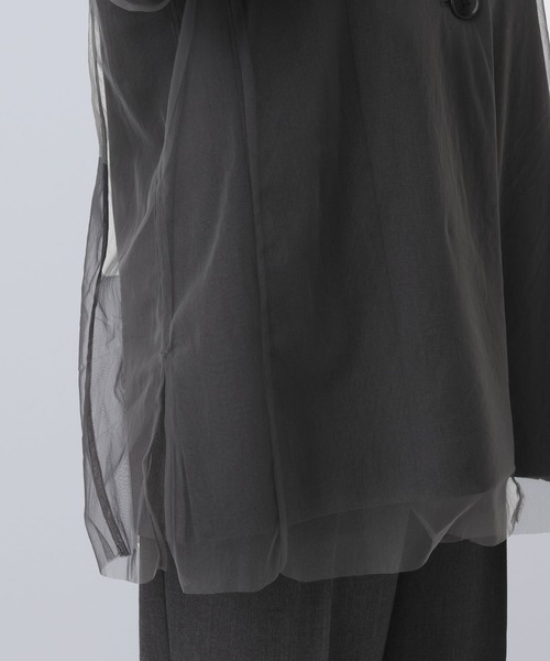 オフィスライン》TRチュールノーカラージャケット 582131（ノーカラー