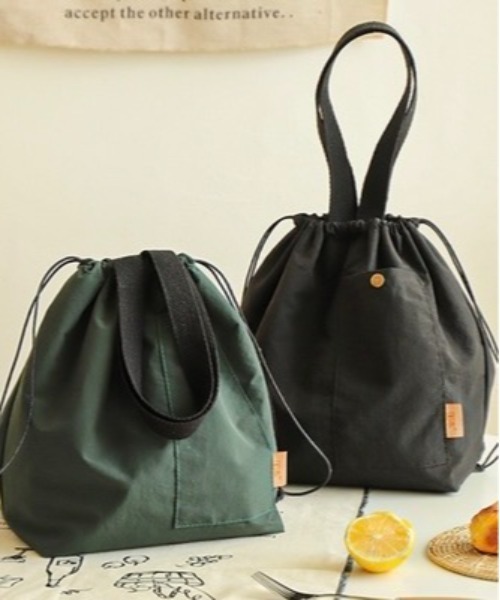 Burner(バーナー)の「【OKUOKU 0909】 巾着 トートバッグ oku-bag-29-15(トートバッグ・レディース・ダークグリーン/ライトブラウン/ブラック・FREE)」の9枚目の写真
