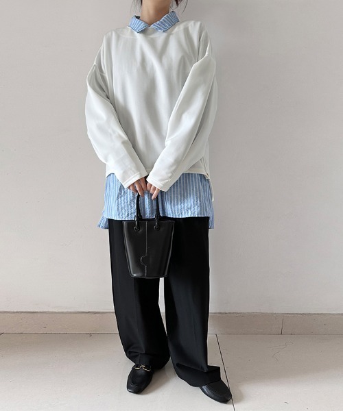 ReRe(リリ)の「サイドスリットカットソー(Tシャツ/カットソー・レディース・テラコッタ/ブラック/ベージュ/ホワイト・FREE)」の7枚目の写真