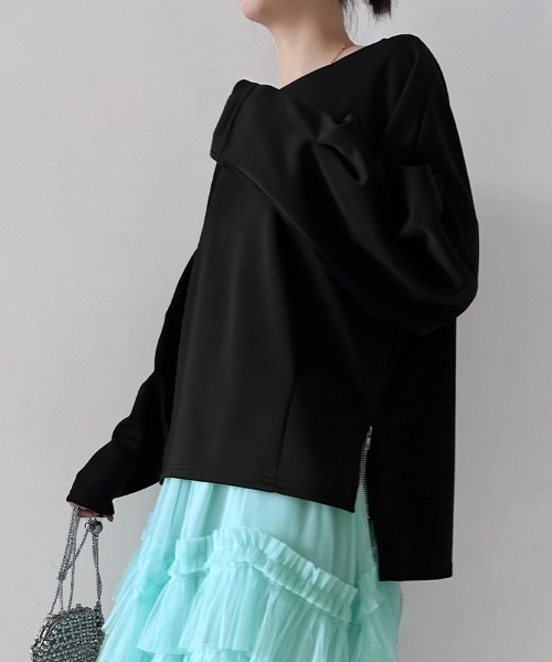 ReRe(リリ)の「サイドスリットカットソー(Tシャツ/カットソー・レディース・テラコッタ/ブラック/ベージュ/ホワイト・FREE)」の16枚目の写真