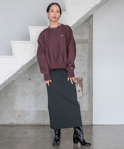 HEREIAM（ヘレイアム）の「【HEREIAM】EASYニットナロースカート（スカート・レディース・バイオレット/オレンジ系/ブラック・SMALL/MEDIUM）」の15枚目の写真