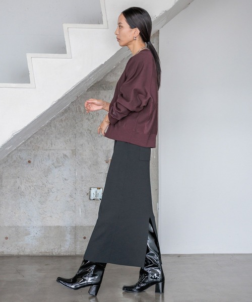 HEREIAM（ヘレイアム）の「【HEREIAM】EASYニットナロースカート（スカート・レディース・バイオレット/オレンジ系/ブラック・SMALL/MEDIUM）」の14枚目の写真