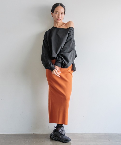 HEREIAM（ヘレイアム）の「【HEREIAM】EASYニットナロースカート（スカート・レディース・バイオレット/オレンジ系/ブラック・SMALL/MEDIUM）」の10枚目の写真