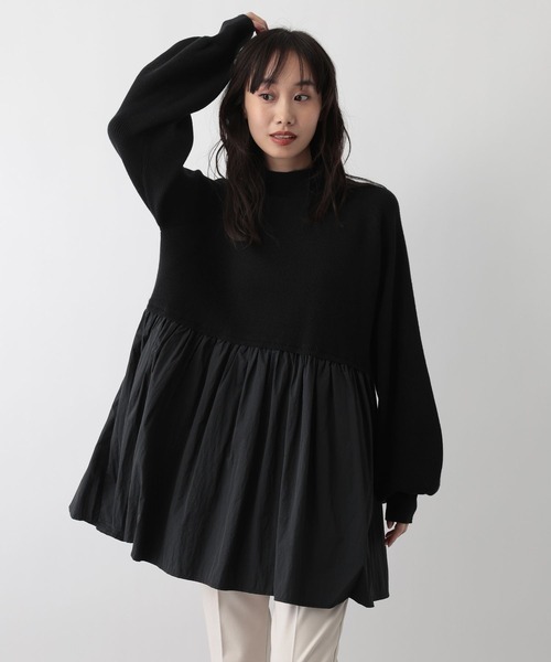 FOUND GOOD（ファウンドグッド）の「フハクキリカエニットチュニック（その他トップス・レディース・ブルー系5/グレー系8/ブラック/ベージュ・M/S/L）」の8枚目の写真