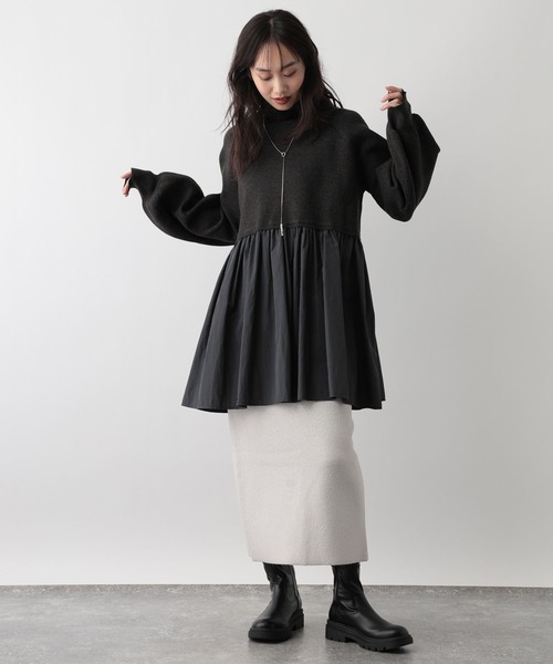 FOUND GOOD（ファウンドグッド）の「フハクキリカエニットチュニック（その他トップス・レディース・ブルー系5/グレー系8/ブラック/ベージュ・M/S/L）」の10枚目の写真