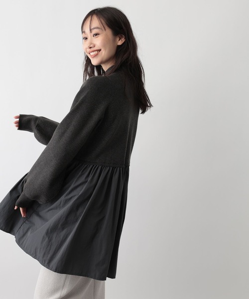 FOUND GOOD（ファウンドグッド）の「フハクキリカエニットチュニック（その他トップス・レディース・ブルー系5/グレー系8/ブラック/ベージュ・M/S/L）」の12枚目の写真