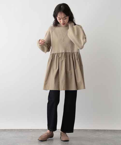 FOUND GOOD（ファウンドグッド）の「フハクキリカエニットチュニック（その他トップス・レディース・ブルー系5/グレー系8/ブラック/ベージュ・M/S/L）」の13枚目の写真