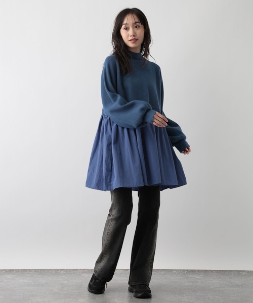 FOUND GOOD（ファウンドグッド）の「フハクキリカエニットチュニック（その他トップス・レディース・ブルー系5/グレー系8/ブラック/ベージュ・M/S/L）」の18枚目の写真