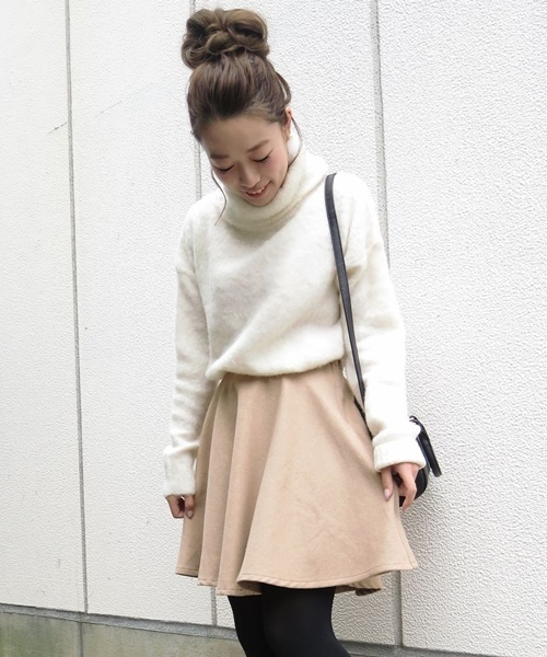 Chico(チコ)の「【who's who Chico】チェックフレアスカート(スカート・レディース・ベージュ/グレー/ホワイト・FREE)」の3枚目の写真