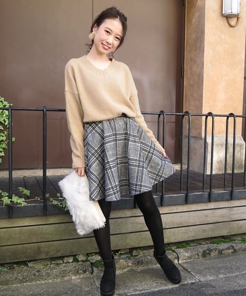 Chico(チコ)の「【who's who Chico】チェックフレアスカート(スカート・レディース・ベージュ/グレー/ホワイト・FREE)」の18枚目の写真