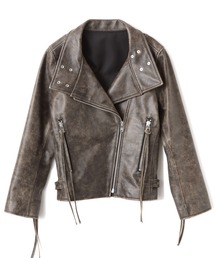 atmos pink Distressed Leather Jacket / アトモス ピンク ディストレス レザー ジャケット