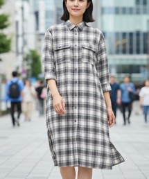 チェックロングシャツ ロングシャツ 長袖」に該当するファッション通販