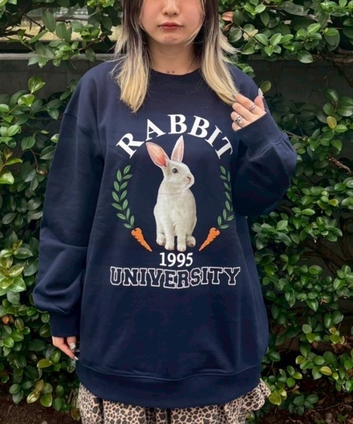 セール】RABBIT UNIVERSITY SWEAT ワンピース（スウェット）｜Candy