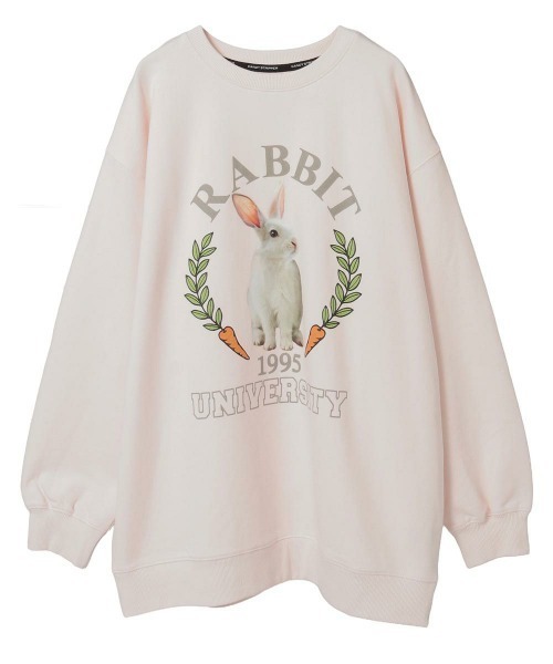 Candy Stripper(キャンディストリッパー)の「RABBIT UNIVERSITY SWEAT ワンピース(スウェット・レディース・ピンク/ネイビー/レッド/オフホワイト・FREE)」の3枚目の写真