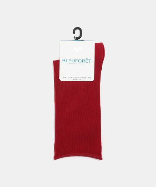 Spick & Span（スピックアンドスパン）の「BLEU FORET / ブルーフォレ SOLID COLORS VELVET COTTON SOX（ソックス/靴下・レディース・ホワイト/レッド/チャコールグレー・FREE）」の3枚目の写真