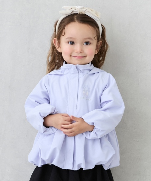 petit main（プティマイン）の「【撥水加工/洗える】ペプラムウィンブレ（ナイロンジャケット・キッズ・オフホワイト/ラベンダー/ネイビー/ライトベージュ・130cm/80ｃｍ/100cm/110cm/90cm/120cm）」の10枚目の写真