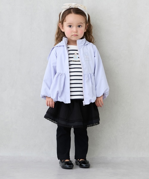 petit main（プティマイン）の「【撥水加工/洗える】ペプラムウィンブレ（ナイロンジャケット・キッズ・オフホワイト/ラベンダー/ネイビー/ライトベージュ・130cm/80ｃｍ/100cm/110cm/90cm/120cm）」の12枚目の写真