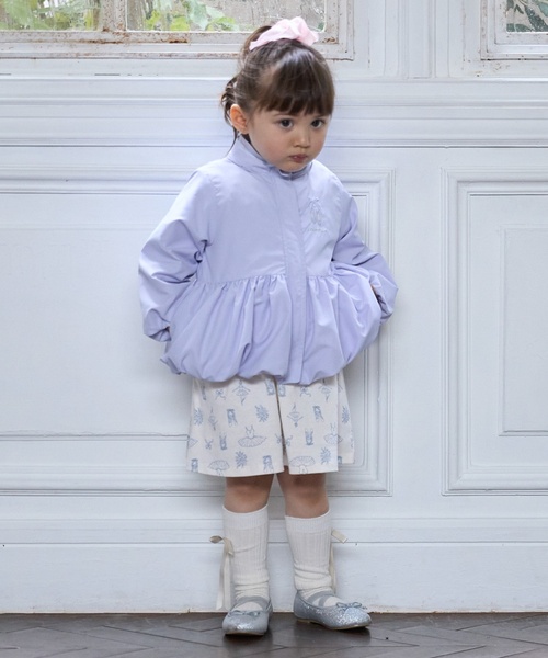 petit main（プティマイン）の「【撥水加工/洗える】ペプラムウィンブレ（ナイロンジャケット・キッズ・オフホワイト/ラベンダー/ネイビー/ライトベージュ・130cm/80ｃｍ/100cm/110cm/90cm/120cm）」の13枚目の写真