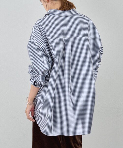 SHENERY(シーナリー)の「ギンガムチェックシャツ(シャツ/ブラウス・レディース・ネイビー・FREE)」の16枚目の写真