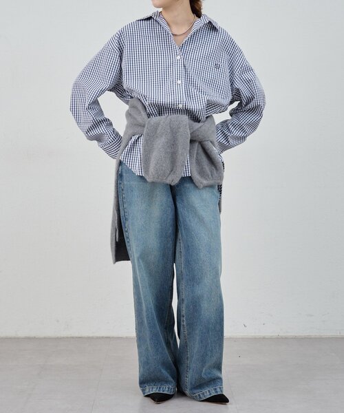 SHENERY(シーナリー)の「ギンガムチェックシャツ(シャツ/ブラウス・レディース・ネイビー・FREE)」の17枚目の写真