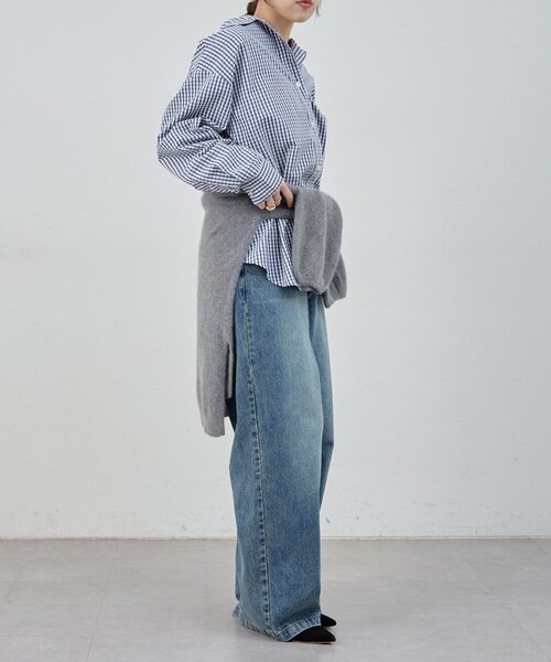 SHENERY(シーナリー)の「ギンガムチェックシャツ(シャツ/ブラウス・レディース・ネイビー・FREE)」の21枚目の写真