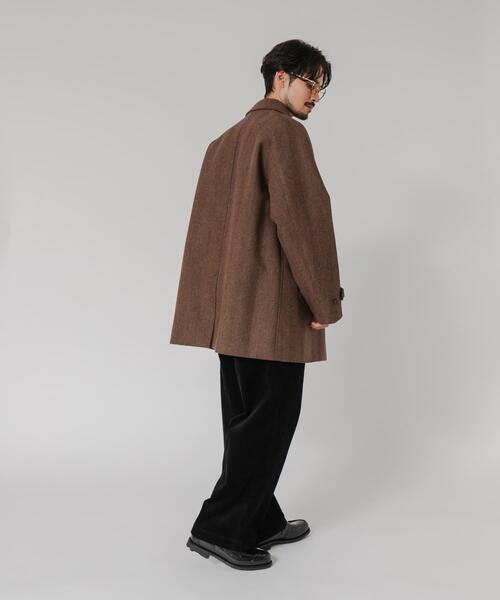 URBAN RESEARCH（アーバンリサーチ）の「WINDPROOF TWEED HALF COAT（その他アウター・メンズ・ブラウン/チャコールグレー・LARGE/MEDIUM）」の8枚目の写真