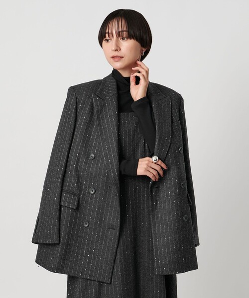 UNITED ARROWS ダブル ブレスト ボックス チェック ジャケット BEAUTY&YOUTH UNITED ARROWS - 【DK.BROWN】チェック ダブル