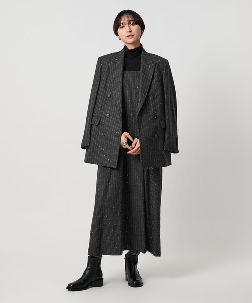 セール】ダブルブレスト ストライプ ジャケット（テーラードジャケット