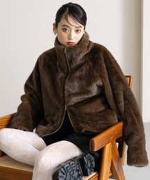 RAGEBLUE | 選べるシルエット/Wジップスタンドカラーファージャケット(ブルゾン)