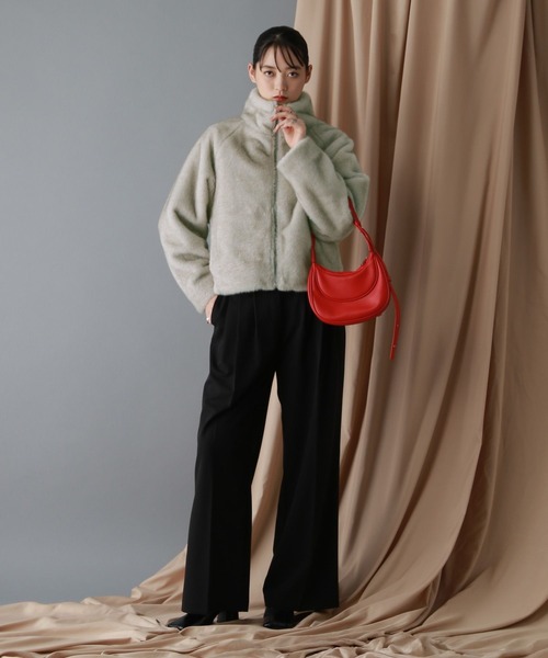 セール】選べるシルエット/Wジップスタンドカラーファージャケット