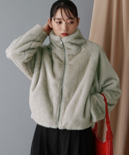 セール】選べるシルエット/Wジップスタンドカラーファージャケット