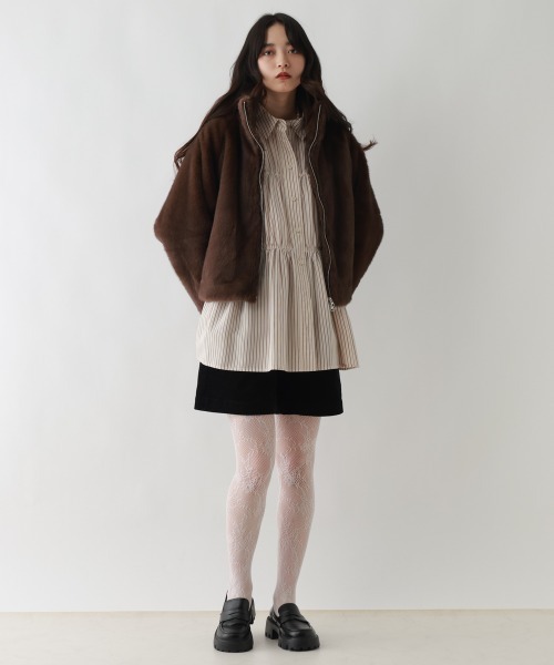 セール】選べるシルエット/Wジップスタンドカラーファージャケット