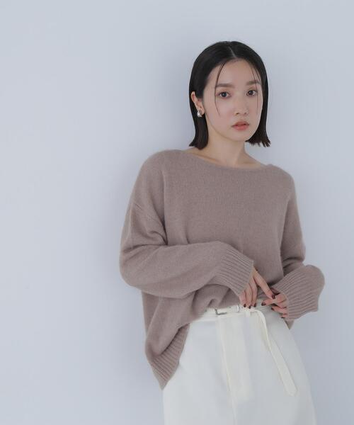 NATURAL BEAUTY BASIC(ナチュラルビューティーベーシック)の「◇フォックス混オーバーニット(ニット/セーター・レディース・ピンク/ネイビー/ベージュ・FREE)」の8枚目の写真