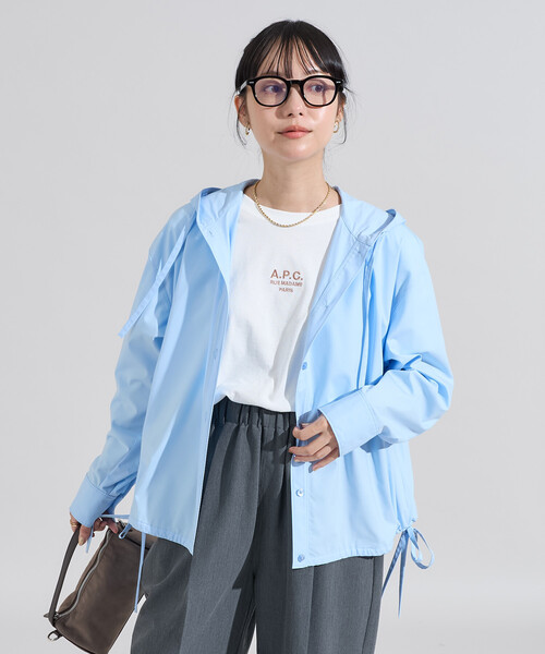FREAK'S STORE（フリークスストア）の「フード付きシャツ（シャツ/ブラウス・レディース・オフホワイト/ブルー/ネイビー・ﾌﾘ-）」の9枚目の写真