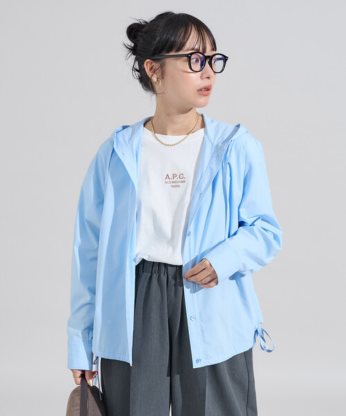 FREAK'S STORE（フリークスストア）の「フード付きシャツ（シャツ/ブラウス・レディース・オフホワイト/ブルー/ネイビー・ﾌﾘ-）」の10枚目の写真