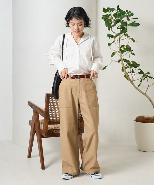 FREAK'S STORE（フリークスストア）の「フード付きシャツ（シャツ/ブラウス・レディース・オフホワイト/ブルー/ネイビー・ﾌﾘ-）」の12枚目の写真