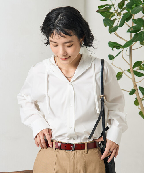 FREAK'S STORE（フリークスストア）の「フード付きシャツ（シャツ/ブラウス・レディース・オフホワイト/ブルー/ネイビー・ﾌﾘ-）」の16枚目の写真