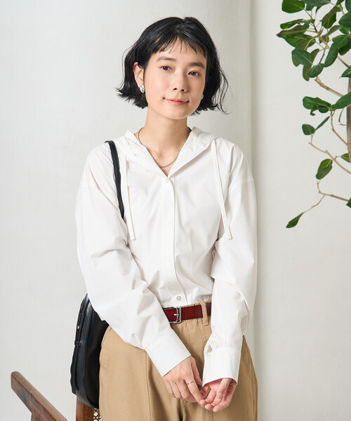 FREAK'S STORE（フリークスストア）の「フード付きシャツ（シャツ/ブラウス・レディース・オフホワイト/ブルー/ネイビー・ﾌﾘ-）」の17枚目の写真