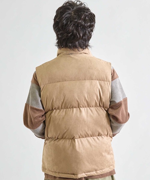 UNION STATION（ユニオンステーション）の「フェイクスウェード 中綿ベスト（ダウンベスト・メンズ・ブラック/ベージュ・M/L）」の5枚目の写真