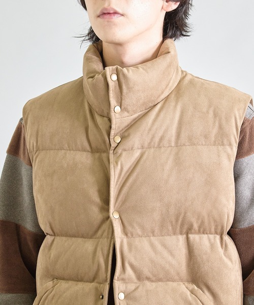 UNION STATION（ユニオンステーション）の「フェイクスウェード 中綿ベスト（ダウンベスト・メンズ・ブラック/ベージュ・M/L）」の6枚目の写真