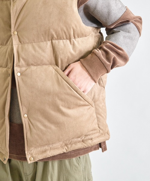 UNION STATION（ユニオンステーション）の「フェイクスウェード 中綿ベスト（ダウンベスト・メンズ・ブラック/ベージュ・M/L）」の7枚目の写真
