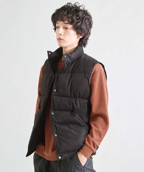 UNION STATION（ユニオンステーション）の「フェイクスウェード 中綿ベスト（ダウンベスト・メンズ・ブラック/ベージュ・M/L）」の11枚目の写真