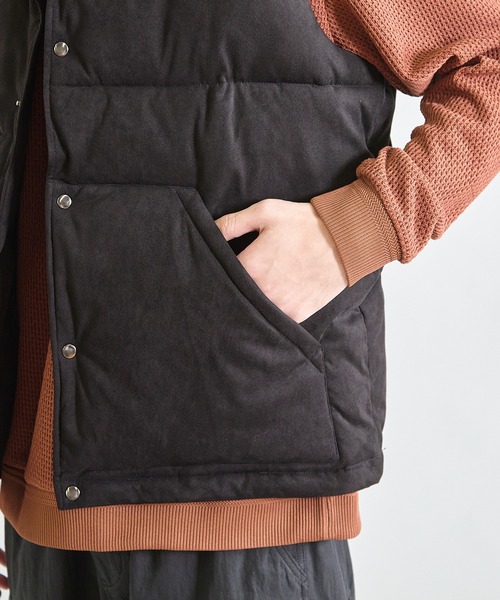 UNION STATION（ユニオンステーション）の「フェイクスウェード 中綿ベスト（ダウンベスト・メンズ・ブラック/ベージュ・M/L）」の15枚目の写真